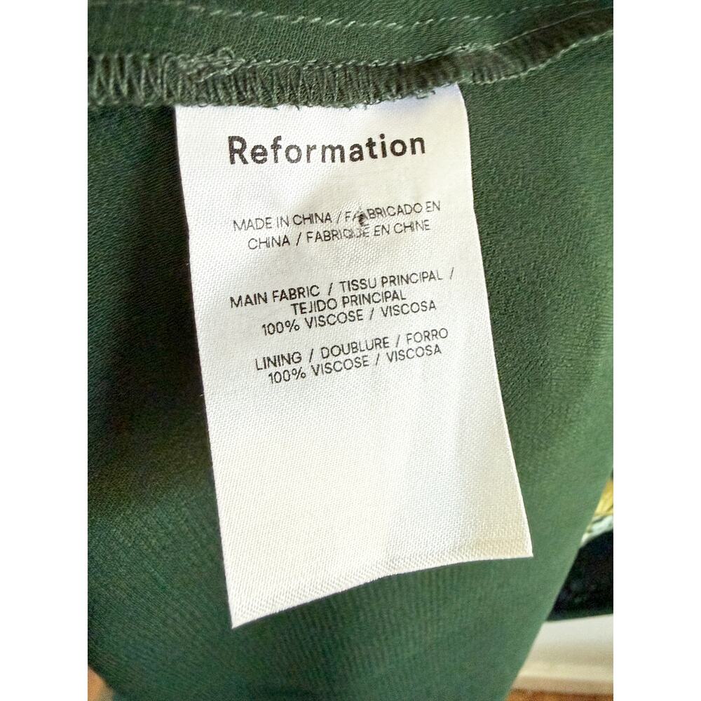 Reformation | Twilight Dress Portia Green Floral Tie Strap Midi | Sz 8 - Picture 9 of 10